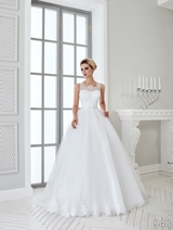 Bridal Dress: Sans Pareil Bridal Collection 2016: 948 - Lace adorned sleeveless gown with textured bodice and ball gown skirt 