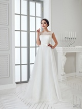 Bridal Dress: Sans Pareil Bridal Collection 2016: 950 - Wispy lace embellished A-line wedding dress with satin skirt and bow detail in waistband 