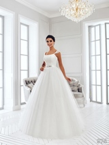 Bridal Dress: Sans Pareil Bridal Collection 2016: 974 - Fluttering lace  on shimmering strapless bodice with fantastic ball gown skirt 