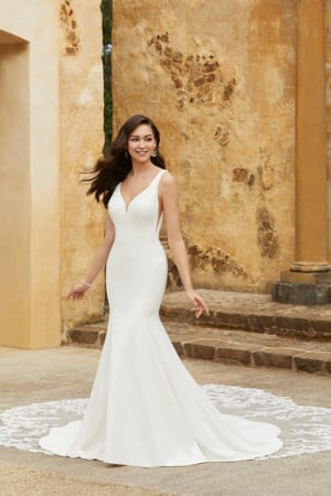 Wedding Dress - Sophia Tolli Bridal Collection - Y12234 - Simple Crepe Wedding Gown With V-Neckline | SophiaTolliByMonCheri Bridal Gown