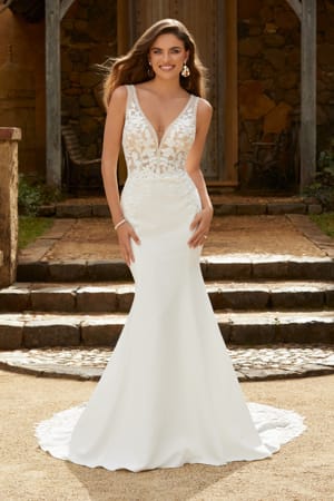 Wedding Dress - Sophia Tolli Bridal Collection - Y12240 - Sexy Crepe Wedding Dress With Sheer Bodice | SophiaTolliByMonCheri Bridal Gown