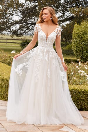 Wedding Dress - Sophia Tolli Bridal Collection - Y22261 - Romantic A-Line Gown With Illusion Long Sleeves | SophiaTolliByMonCheri Bridal Gown