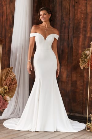 Wedding Dress - Sophia Tolli Bridal Collection - Y22270 - Simple Crepe Fit And Flare Wedding Gown | SophiaTolliByMonCheri Bridal Gown