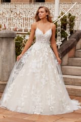 Bridal Dress: Sophia Tolli Bridal Collection - Y22273 - Floral Lace Wedding Dress With A-Line Skirt 