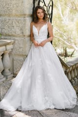 Bridal Dress: Sophia Tolli Bridal Collection - Y22276 - Magical A-Line Wedding Dress With Dramatic Low Back 