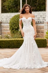 Bridal Dress: Sophia Tolli Bridal Collection - Y22277 - Ethereal Lace Wedding Dress With Off Shoulder Straps 
