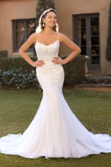 Bridal Dress: Sophia Tolli Bridal Collection - Y3100 - Fit And Flare Wedding Dress With Scoop Neckline 