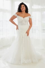 Bridal Dress: Sophia Tolli Bridal Collection - Y3104 - Floral Appliqué Fit And Flare Wedding Dress