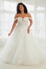 Bridal Dress: Sophia Tolli Bridal Collection - Y3112 - Off-Shoulder Lace Ball Gown Wedding Dress