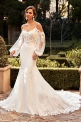 Bridal Dress: Sophia Tolli Bridal Collection - Y3118 - Bohemian Wedding Dress With Bishop Sleeves
