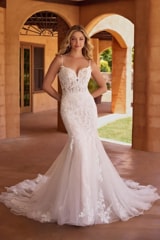Bridal Dress: Sophia Tolli Bridal Collection - Y3127 - Breathtaking Fit And Flare Wedding Gown With Dramatic Tulle Skirt 