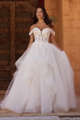 Bridal Dress: Sophia Tolli Bridal Collection - Y3131 - Modern Ball Gown With Magnificent Lace Bodice 
