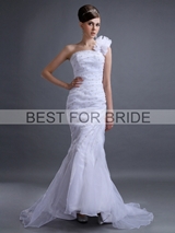 Bridal Dress: Best for Bride Bridal 2012 Collection - BFB2719 Asymmertrical Organza Beaded Gown 