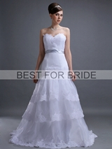 Bridal Dress: Best for Bride Bridal 2012 Collection - BFB2740 Fit and Flare Tulle Satin Gown 