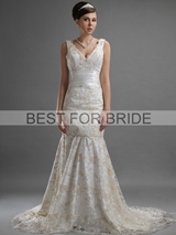 Bridal Dress: Best for Bride Bridal 2012 Collection - BFB2769 Two-In-One V Neck Lace Gown 