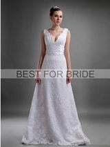 Bridal Dress: Best for Bride Bridal 2012 Collection - BFB2798 V-Neck Lace A-Line Gown 