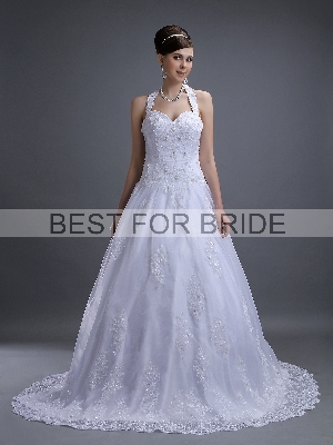 Wedding Dress - Best for Bride Bridal 2012 Collection - BFB2801 Halter Lace Tulle Over Satin Ball Gown | BestforBride Bridal Gown