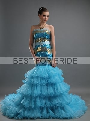 Wedding Dress - Best for Bride Bridal 2012 Collection - BFB2812 Blue Sequine Organza Trumpet Gown | BestforBride Bridal Gown