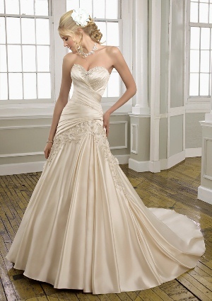Wedding Dress - Mori Lee Bridal FALL 2011 Collection: 1658 - Lustrous Satin with Embroidery | MoriLee Bridal Gown
