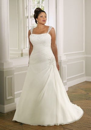 Wedding Dress - Mori Lee Julietta: 3095 - Delicate Chiffon with beaded embroidery | PlusSize Bridal Gown