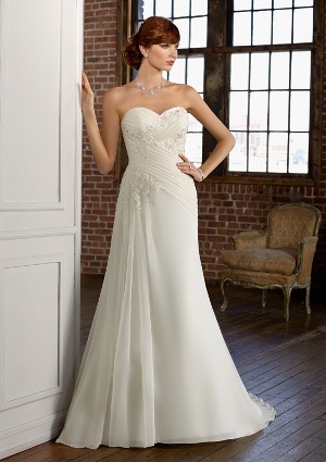 Wedding Dress - Mori Lee Blue Collection: 4804 - Delicate Chiffon with Lace Appliques | MoriLee Bridal Gown