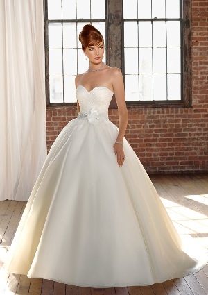Wedding Dress - Mori Lee Blue Collection: 4808 - Organza with beaded sash | MoriLee Bridal Gown
