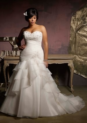 Wedding Dress - Mori Lee Julietta FALL 2012 Collection: 3122 - Crystal Beaded Embroidery on Organza | PlusSize Bridal Gown