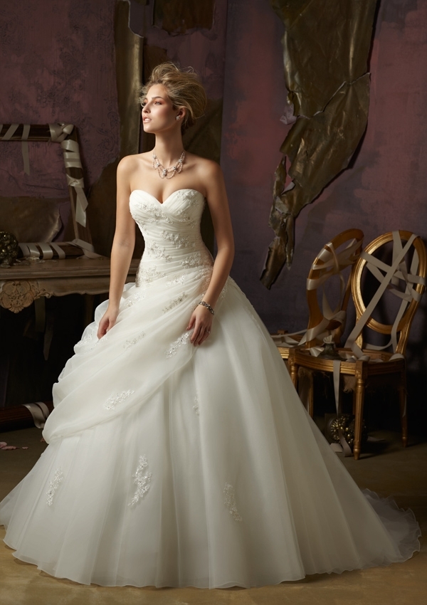strapless open back dress Mori Lee 8291