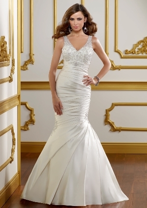 Wedding Dress - Mori Lee Bridal SPRING 2012 Collection: 1810 - LUSTROUS SATIN W/EMBROIDERY | MoriLee Bridal Gown