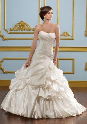 Wedding Dress - Mori Lee Blue SPRING 2012 Collection: 4912 - LUSTROUS SATIN W/BEADED APPLIQUES | MoriLee Bridal Gown