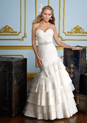 Wedding Dress - Mori Lee Voyage SPRING 2012 Collection: 6723 - LUXE TAFFETA & ORGANZA WITH BEADED SASH | MoriLee Bridal Gown