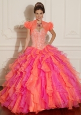 Quinceanera Dress: Quinceanera/Vizcaya: 88001 - BEADED ORGANZA 