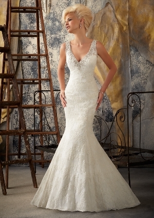 Wedding Dress - Mori Lee Bridal SPRING 2013 Collection: 1906 - Crystal Beaded Embroidery Edges Alencon Lace | MoriLee Bridal Gown