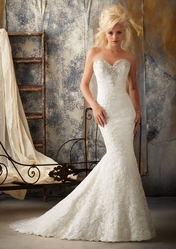 Mori Lee Bridal SPRING 2013 Collection: 1911 - Intricately Beaded  Embroidery on Venice Lace