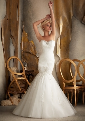 Wedding Dress - Mori Lee Bridal SPRING 2013 Collection: 1912 - Beaded Alencon Lace Appliques on Tulle | MoriLee Bridal Gown