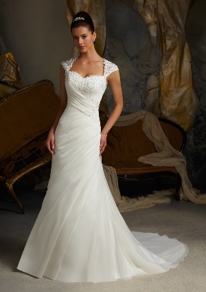 Wedding Dress - Mori Lee Blue SPRING 2013 Collection: 5103 - Venice Lace Appliques on Delicate Chiffon | MoriLee Bridal Gown
