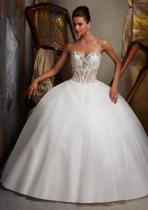 Wedding Dress - Mori Lee Blue SPRING 2013 Collection: 5107 - Swarovski Crystal Trim Alencon Lace on Tulle | MoriLee Bridal Gown