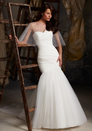 Wedding Dress - Mori Lee Blue SPRING 2013 Collection: 5108 - Asymmetrically Draped Net | MoriLee Bridal Gown