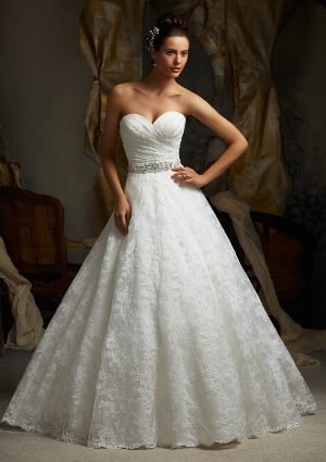 Wedding Dress - Mori Lee Blue SPRING 2013 Collection: 5115 - Alencon Lace | MoriLee Bridal Gown