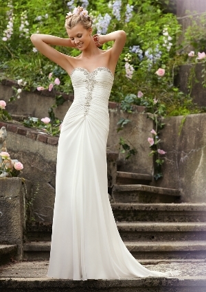 Wedding Dress - Mori Lee Voyage SPRING 2013 Collection: 6748 - DIAMANTE BEADED EMBROIDERY ON DELICATE CHIFFON | MoriLee Bridal Gown