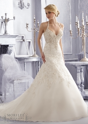 Wedding Dress - Mori Lee Bridal FALL 2014 Collection: 2687 - Crystal Beaded Embroidery and Appliques on a Net Wedding Gown | MoriLee Bridal Gown