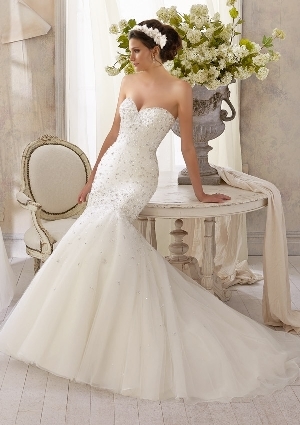 Wedding Dress - Mori Lee Blue SPRING 2014 Collection: 5215 - Sparkling Allover Crystal Beading on Tulle | MoriLee Bridal Gown