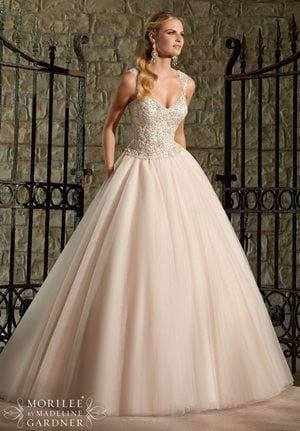 Wedding Dress - Mori Lee Bridal SPRING 2015 Collection: 2716 - Tulle Ball Gown with Intricately Beaded Embroidery and Lace Bodice | MoriLee Bridal Gown