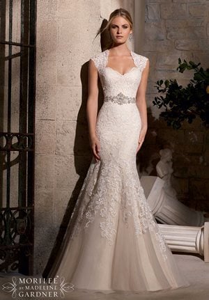 Wedding Dress - Mori Lee Bridal SPRING 2015 Collection: 2719 - Majestic Embroidery Design on Net Trimmed with Diamante Beading | MoriLee Bridal Gown