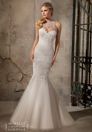 Wedding Dress - Mori Lee Bridal SPRING 2015 Collection: 2723 - Artistic Embroidered Appliques on Net with Crystal Beading | MoriLee Bridal Gown