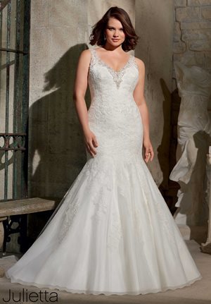 Wedding Dress - Mori Lee Julietta SPRING 2015 Collection: 3171 - Embroidered Appliques on Tulle with Swarovski Crystal Beading | PlusSize Bridal Gown