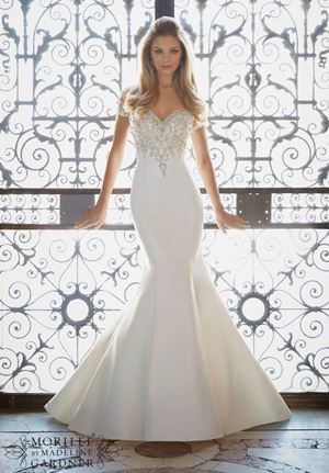 Wedding Dress - Mori Lee Bridal FALL 2016 Collection: 2880 - Crystallized Embroidery on Duchess Satin | MoriLee Bridal Gown
