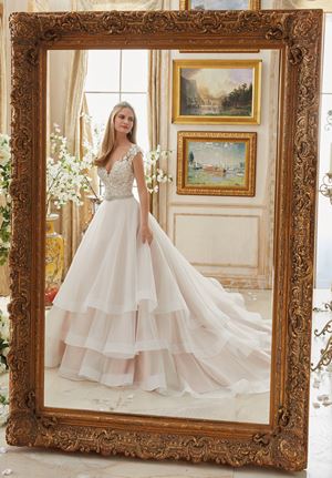 Wedding Dress - Mori Lee Bridal FALL 2016 Collection: 2895 - Vintage Embroidery Trimmed with Crystal Moonstone Beading on Tiered Organza Ball Gown  | MoriLee Bridal Gown