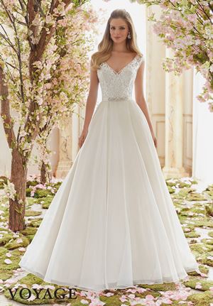 Wedding Dress - Mori Lee Voyage FALL 2016 Collection: 6836 - Delicately Beaded Embroidery on Organza  | MoriLee Bridal Gown