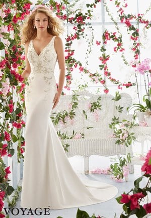 Wedding Dress - Mori Lee Voyage SPRING 2016 Collection: 6811 - Diamante and Pearl Beading on Lush Crepe | MoriLee Bridal Gown